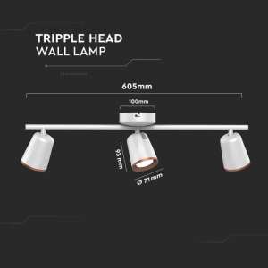 LED тройна лампа 18W 4000K VT-818 V-TAC бяла | AVStore