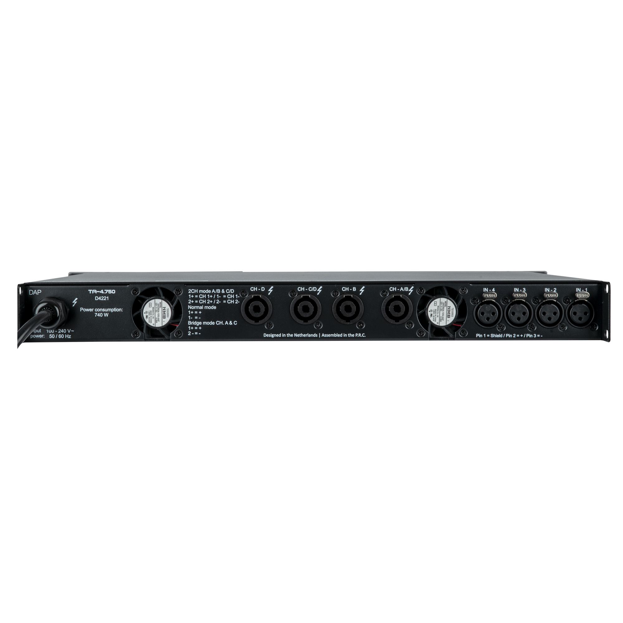 d4221_back_39 Професионален усилвател с вградено DSP DAP TA-4.750 3000W | AVStore
