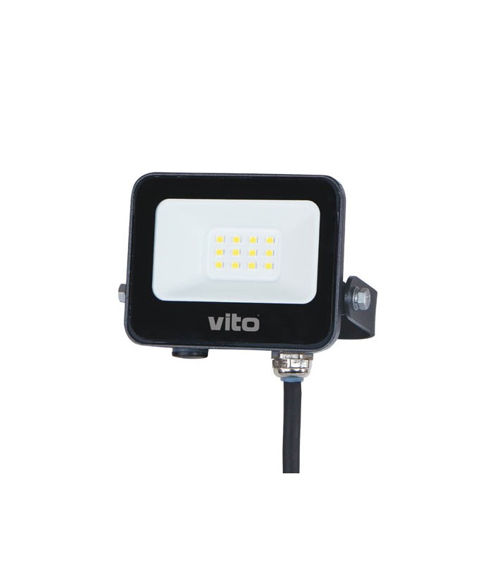 LED прожектор 10W 6000K VITO черен | AVStore