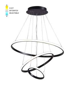 LED пендел трио  Ø200+400+600mm 56W черен VITO | AVStore
