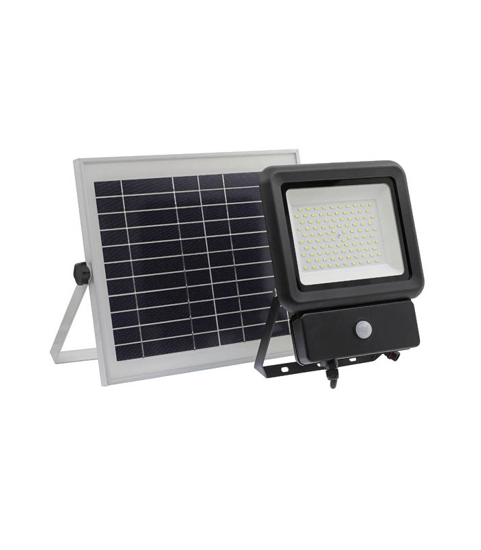 LED соларен прожектор SOLIS с PIR сензор 50W 6000K VITO черен | AVStore