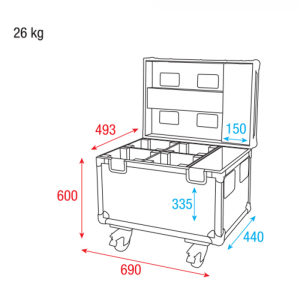 Кейс Showtec Case for 4x Shark One (Spot/Wash Zoom/Wash/Combi) | Rotozoom