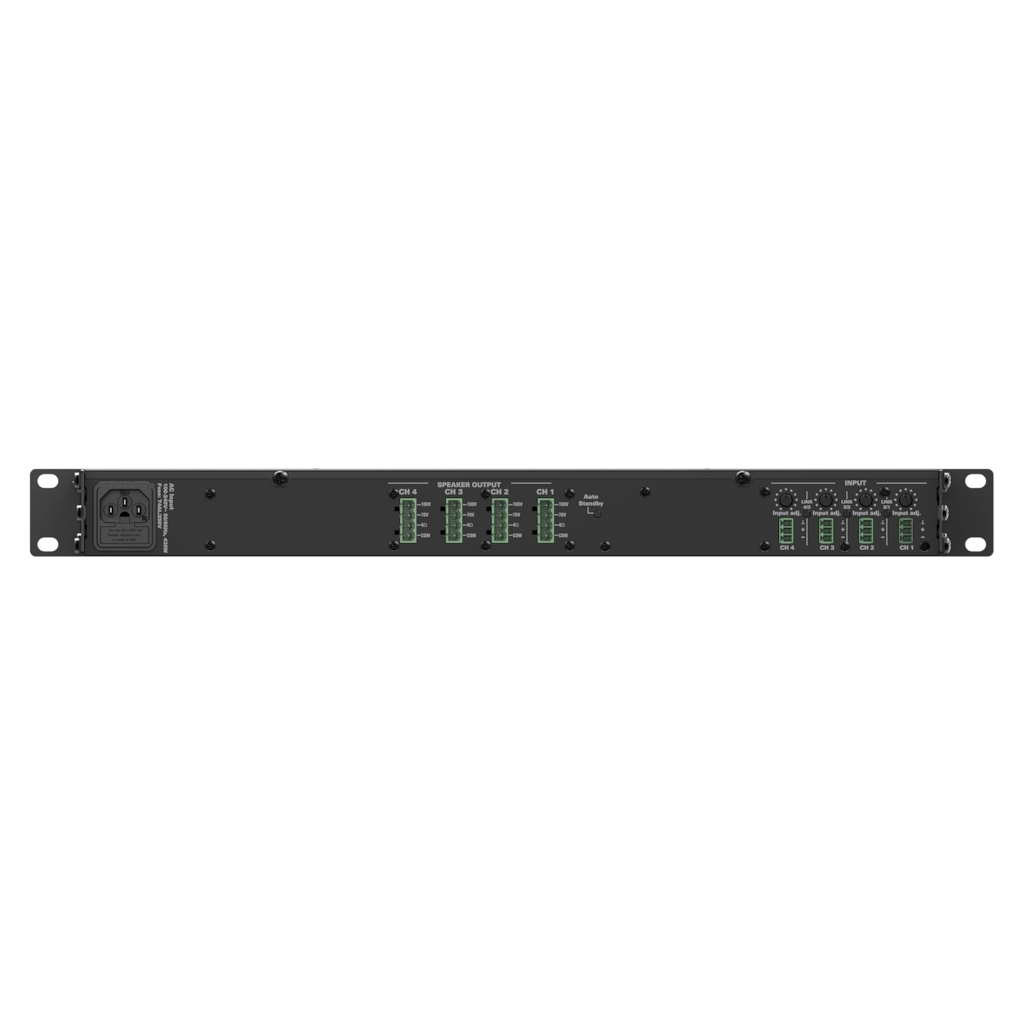 CEP408_back Професионален усилвател Audac CEP408 4 x 80W – 70/100V | Rotozoom