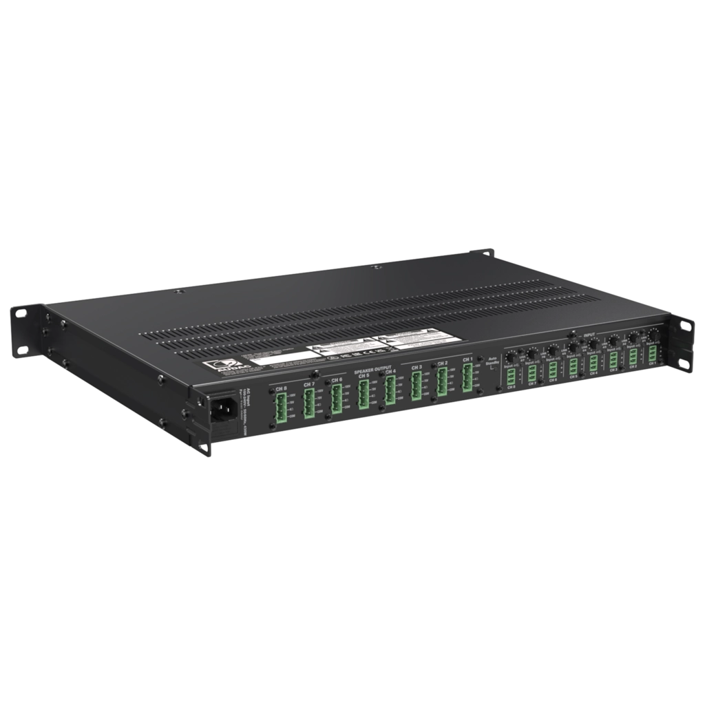 CEP803_b Професионален усилвател Audac CEP803 8 x 30W – 70/100V | Rotozoom