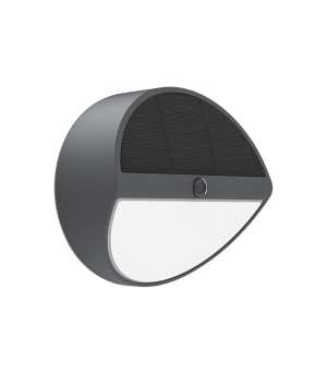 LED соларна фасадна стенна лампа с PIR сензор SOLARIS-R 5W 4000K VITO черна | AVStore