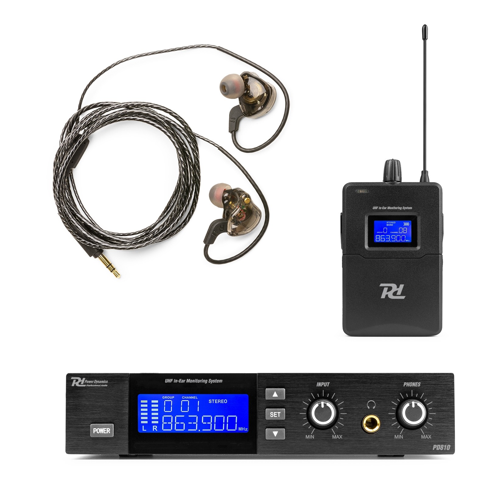 179002_side1_1 Професионална In-Ear Monitor система Power Dynamics PD810 UHF | Rotozoom