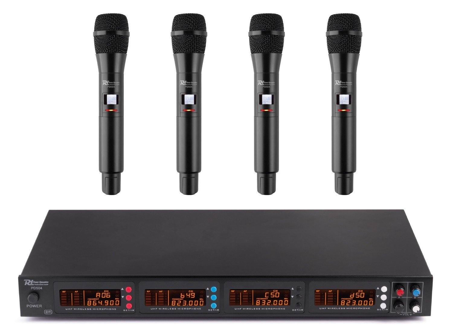179004_co1_lr_rgb Безжичен микрофонен комплект Power Dynamics PD504H UHF с 4 ръчни микрофона 50 канала | Rotozoom