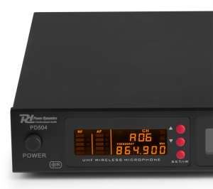 Безжичен микрофонен комплект Power Dynamics PD504B UHF с 4 джобни предавателя 50 канала | Rotozoom