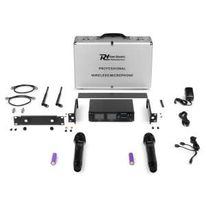 Безжичен микрофонен комплект Power Dynamics PD522 UHF с 2 ръчни микрофона | AVStore