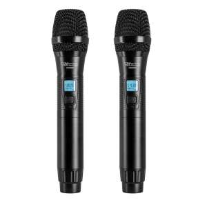 Безжичен микрофонен комплект Power Dynamics PD522 UHF с 2 ръчни микрофона | AVStore