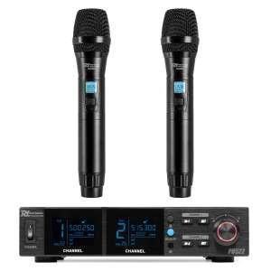 Безжичен микрофонен комплект Power Dynamics PD522 UHF с 2 ръчни микрофона | AVStore