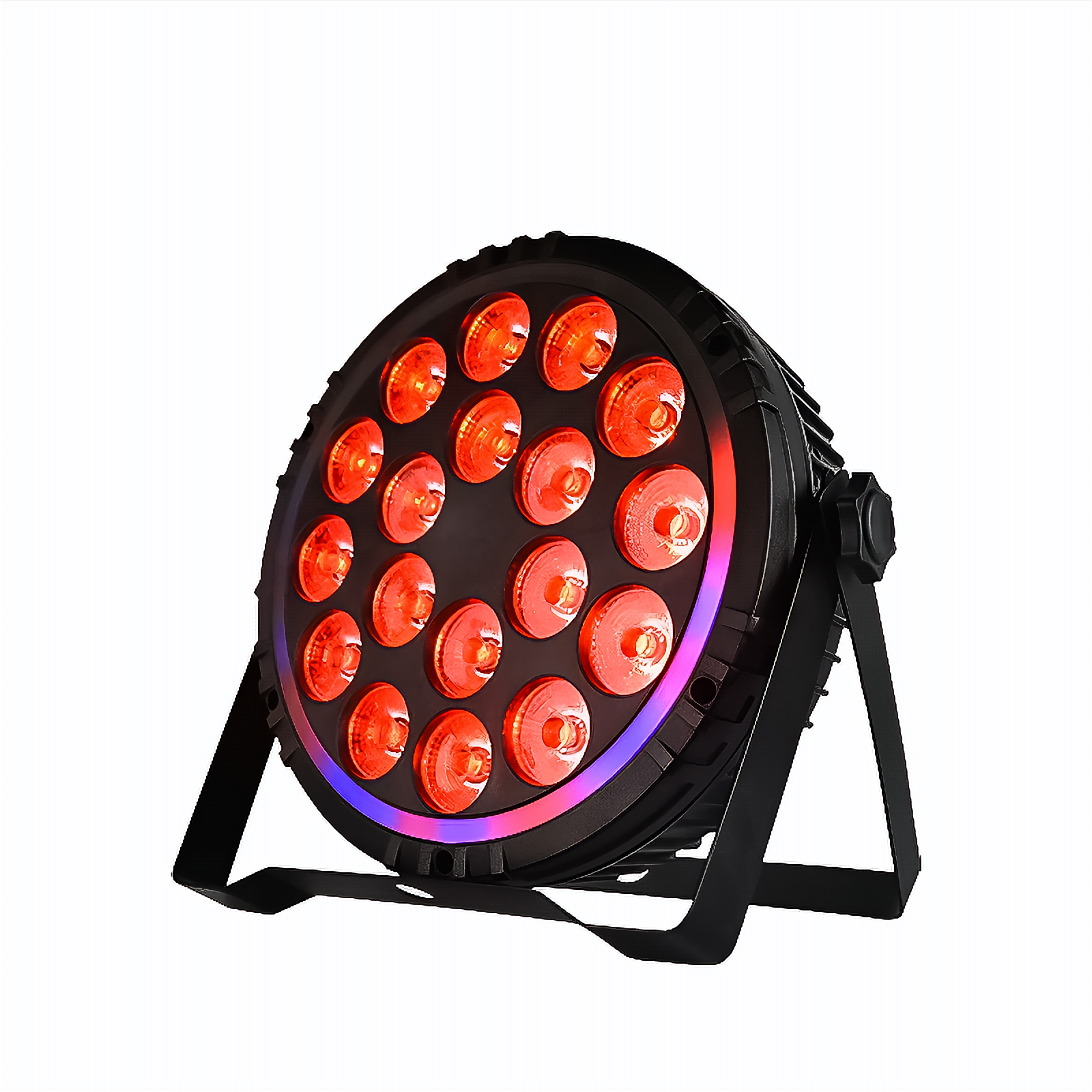Basic Hue front view with light LED пар Wireless DMX прожектор AVS Basic Hue 18x12W RGBWL SMD RING | Rotozoom