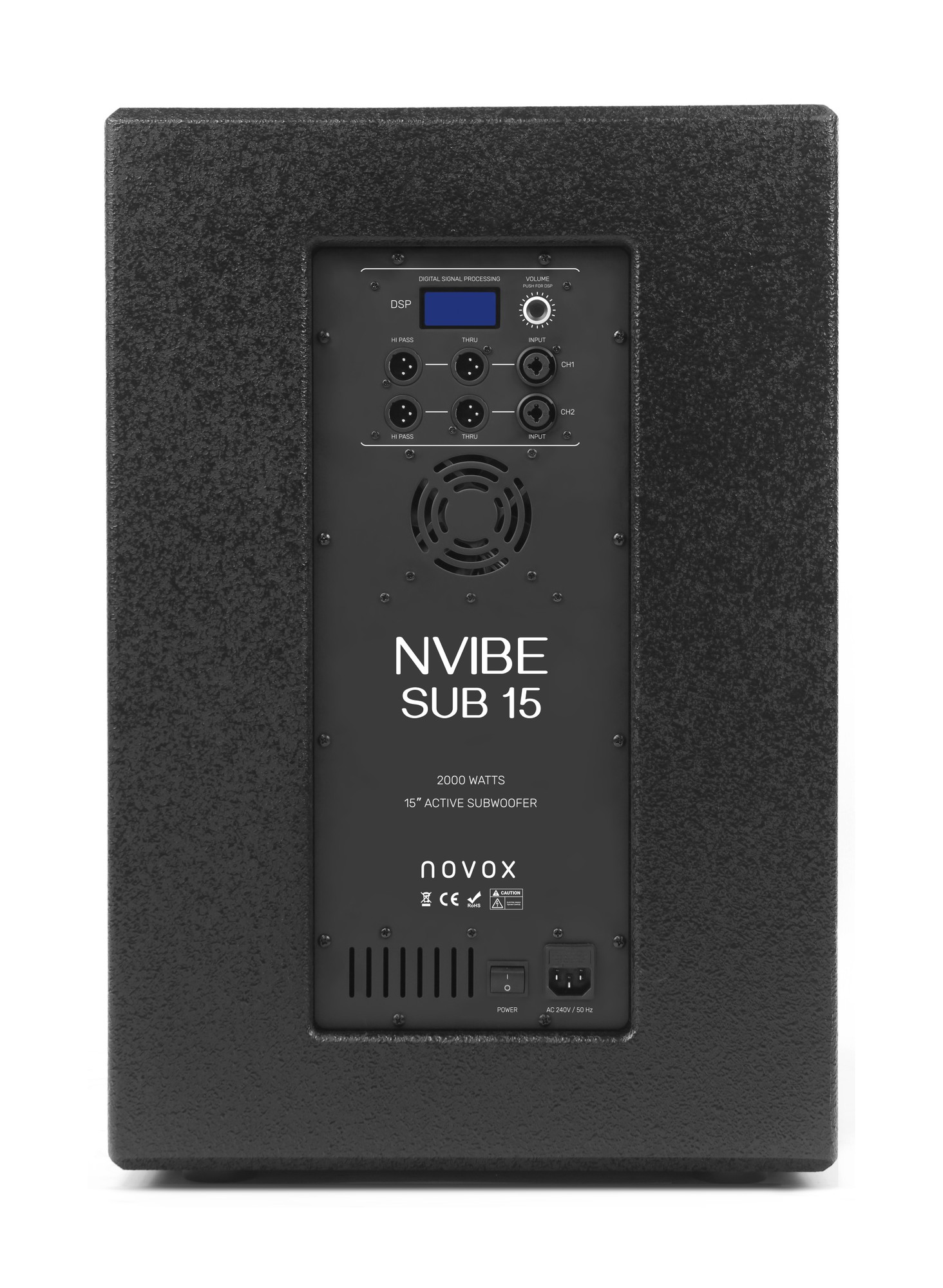 novox nsub15 L1080074 back view Активен събуфър 800W 15″ Novox N-SUB 15 | AVStore