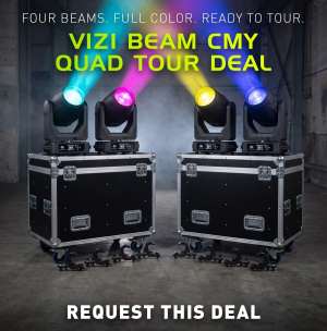 ADJ Vizi Beam CMY Quad Tour Deal - 4 движещи глави ADJ Vizi Beam CMY с два транспортни кейса