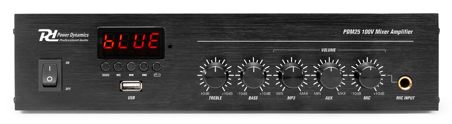Mixer усилвател Power Dynamics PDM25 100V 25W с Bluetooth Mixer усилвател Power Dynamics PDM25 100V 25W с Bluetooth