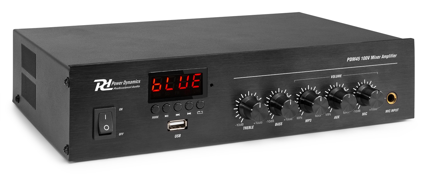 Mixer усилвател Power Dynamics PDM45 100V 45W с Bluetooth Mixer усилвател Power Dynamics PDM45 100V 45W с Bluetooth