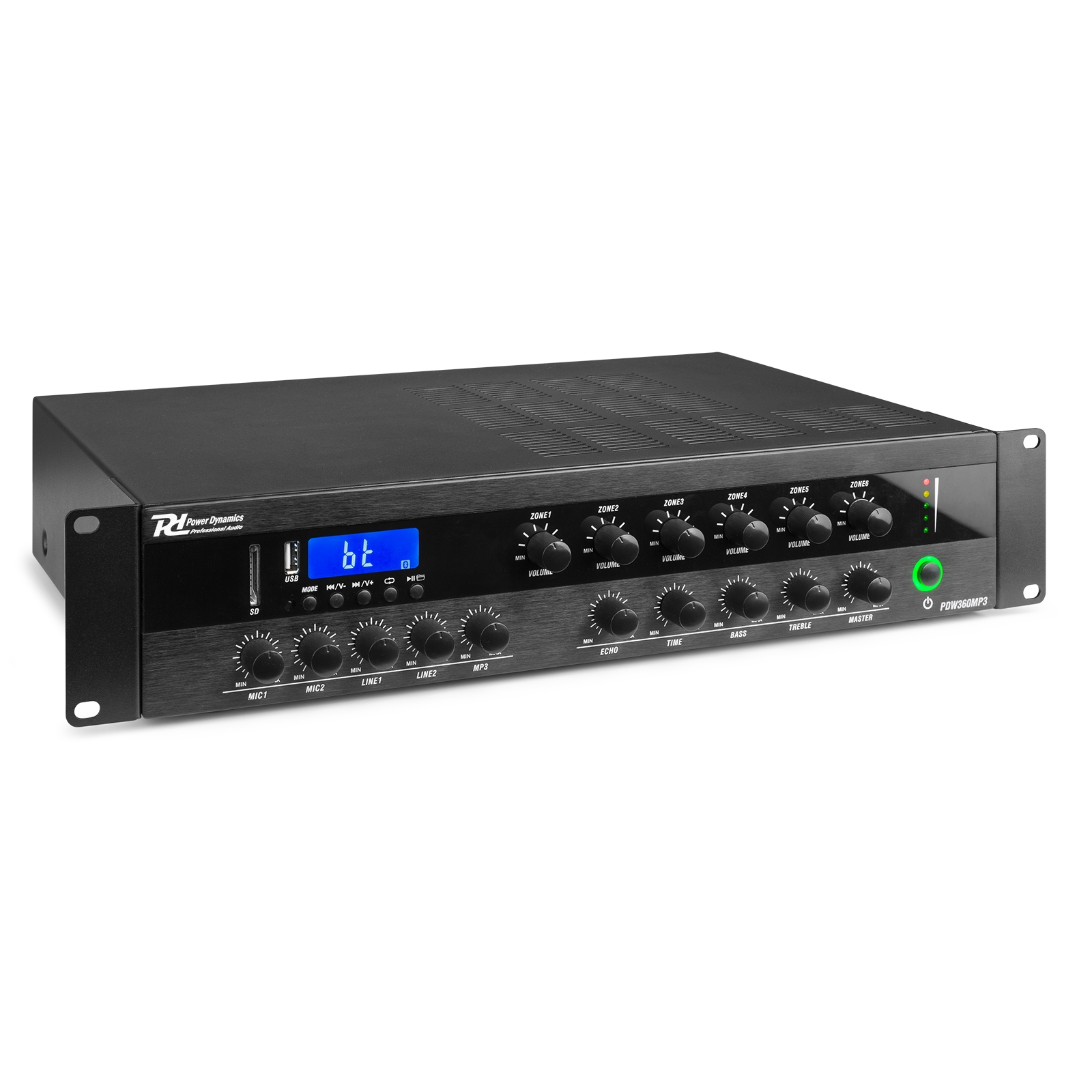 Усилвател Mixer Power Dynamics PDW360MP3 PA 360W/100V 6 Зони Усилвател Mixer Power Dynamics PDW360MP3 PA 360W/100V 6 Зони