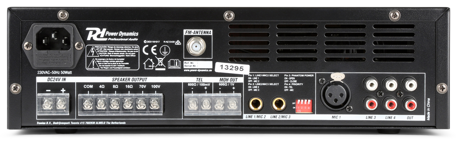 Mixer усилвател Power Dynamics PBA60 100V 60W Mixer усилвател Power Dynamics PBA60 100V 60W