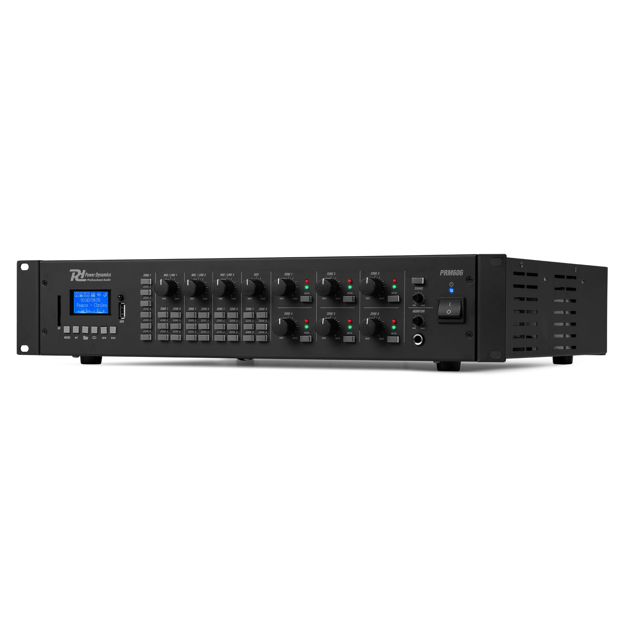 Матричен усилвател Power Dynamics PRM606 100V 6 x 60W 6 зони Матричен усилвател Power Dynamics PRM606 100V 6 x 60W 6 зони