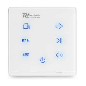 Вграден в стена усилвател Power Dynamics Powerline A50W 2 x 20W Bluetooth бял