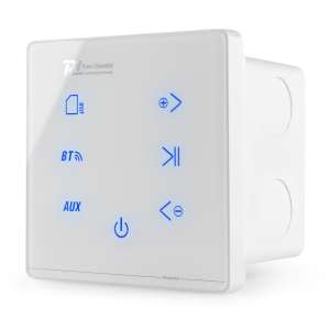 Вграден в стена усилвател Power Dynamics Powerline A100W 4 x 20W Bluetooth бял