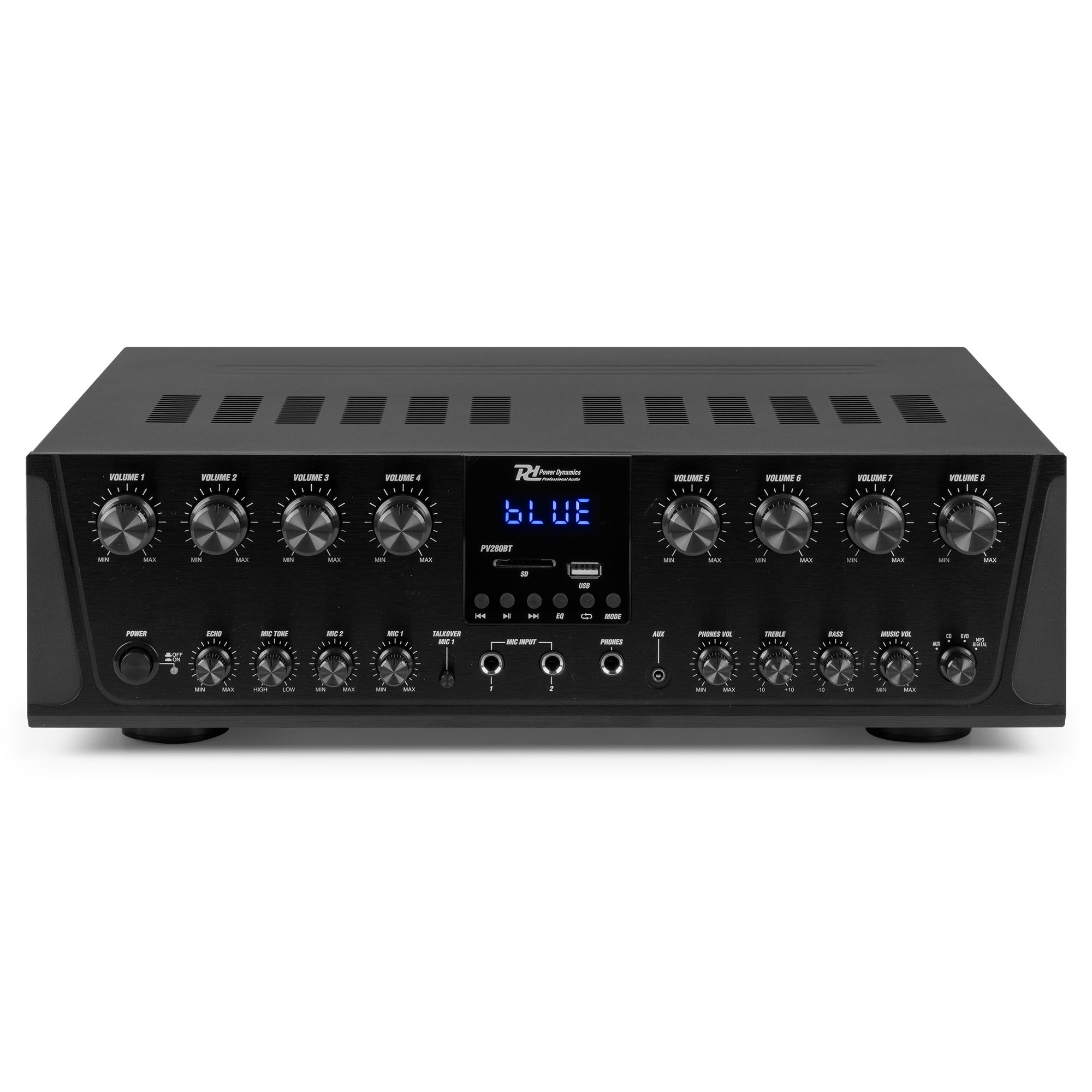 Инсталационен усилвател Power Dynamics PV280BT 800W 8 зони с Bluetooth Инсталационен усилвател Power Dynamics PV280BT 800W 8 зони с Bluetooth