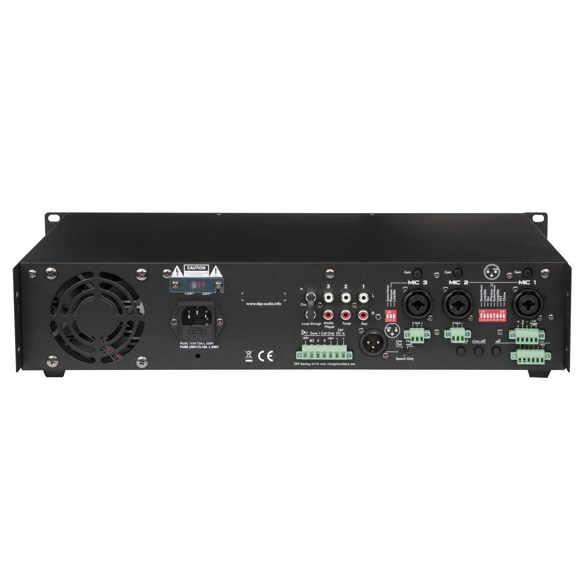 Mixer усилвател DAP PA-7120 120W/100V Mixer усилвател DAP PA-7120 120W/100V