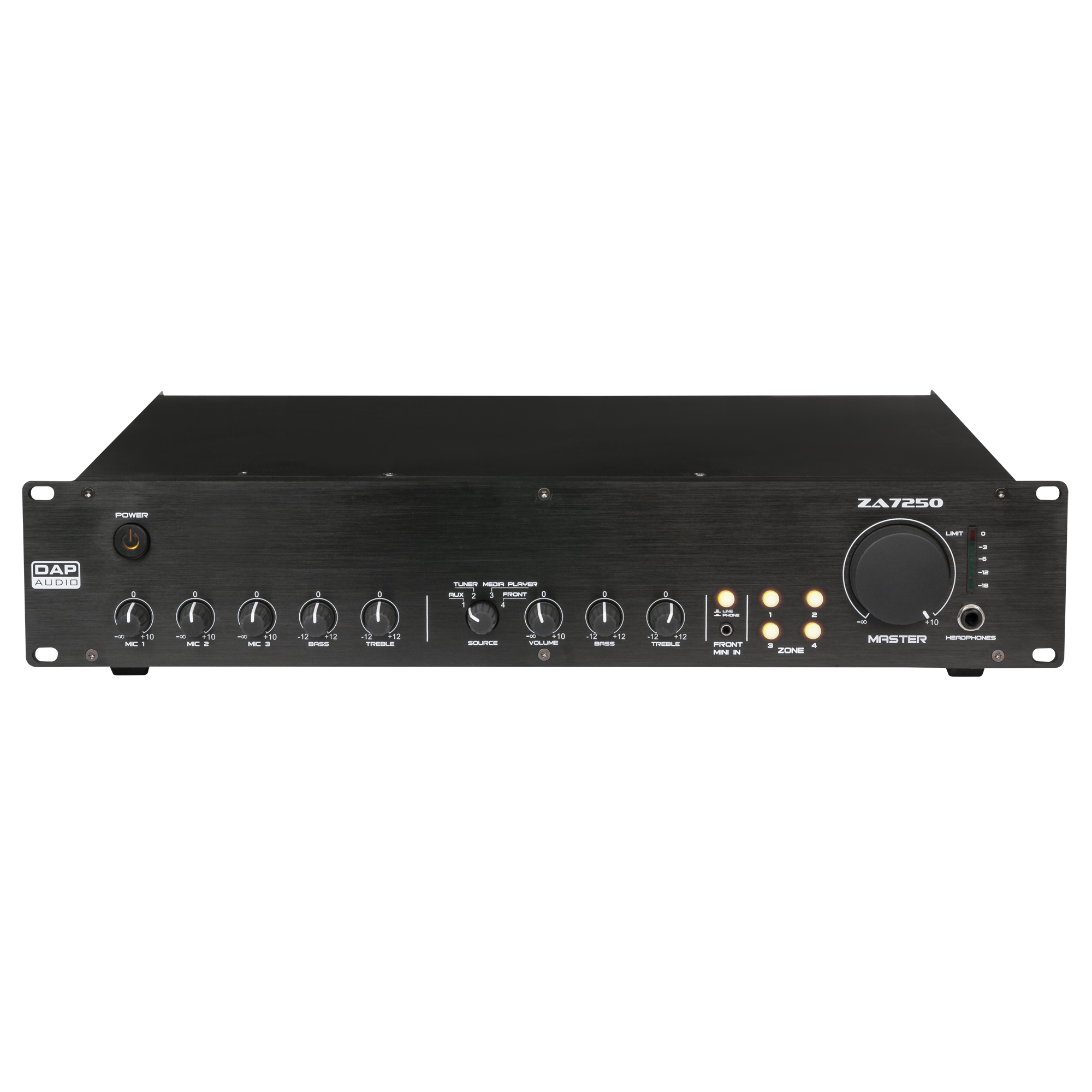 Зонов Mixer усилвател DAP ZA-7250 250W/100V 4 зони Зонов Mixer усилвател DAP ZA-7250 250W/100V 4 зони