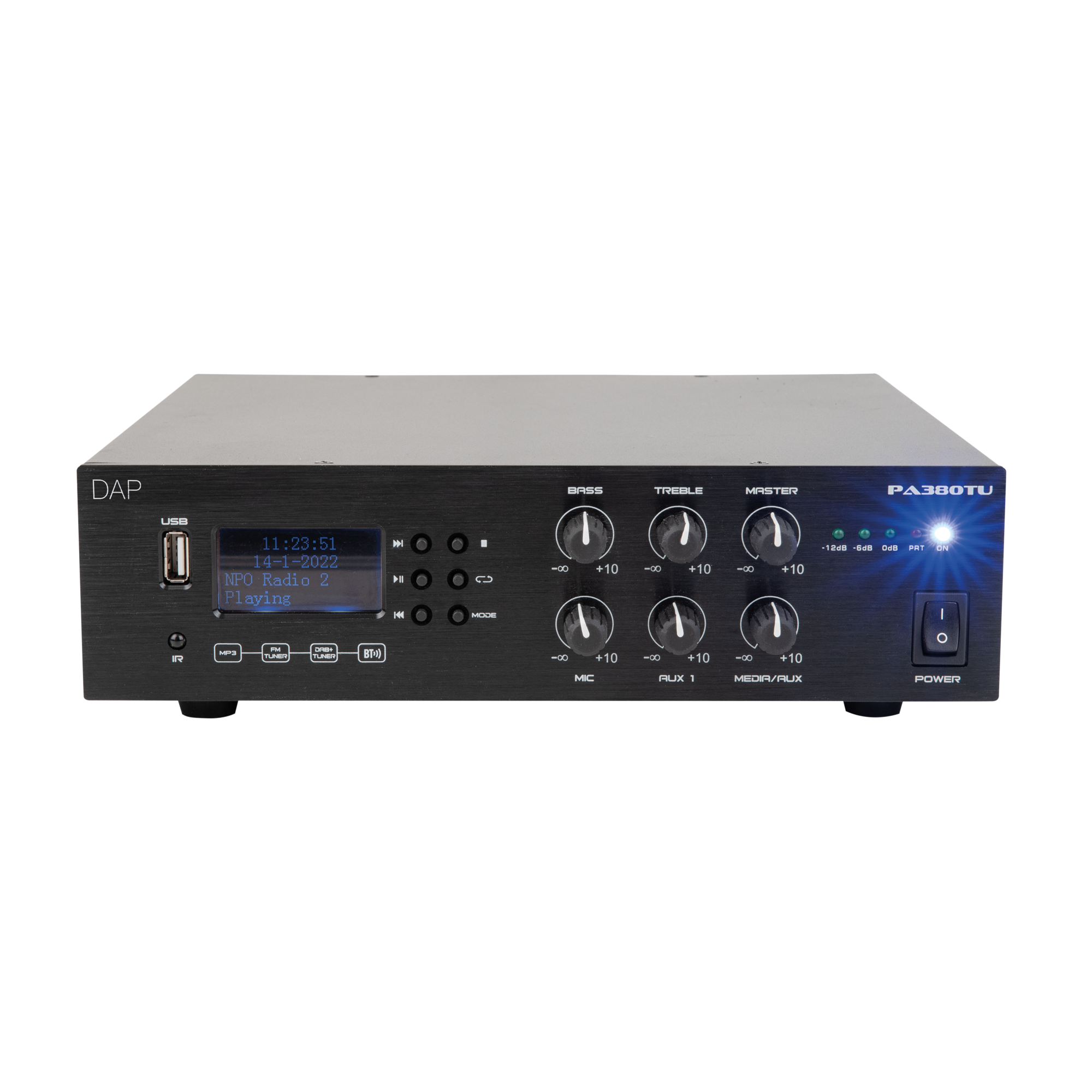 Mixer усилвател DAP PA-380TU 80W/100V с Bluetooth, DAB+/FM и USB Mixer усилвател DAP PA-380TU 80W/100V с Bluetooth, DAB+/FM и USB