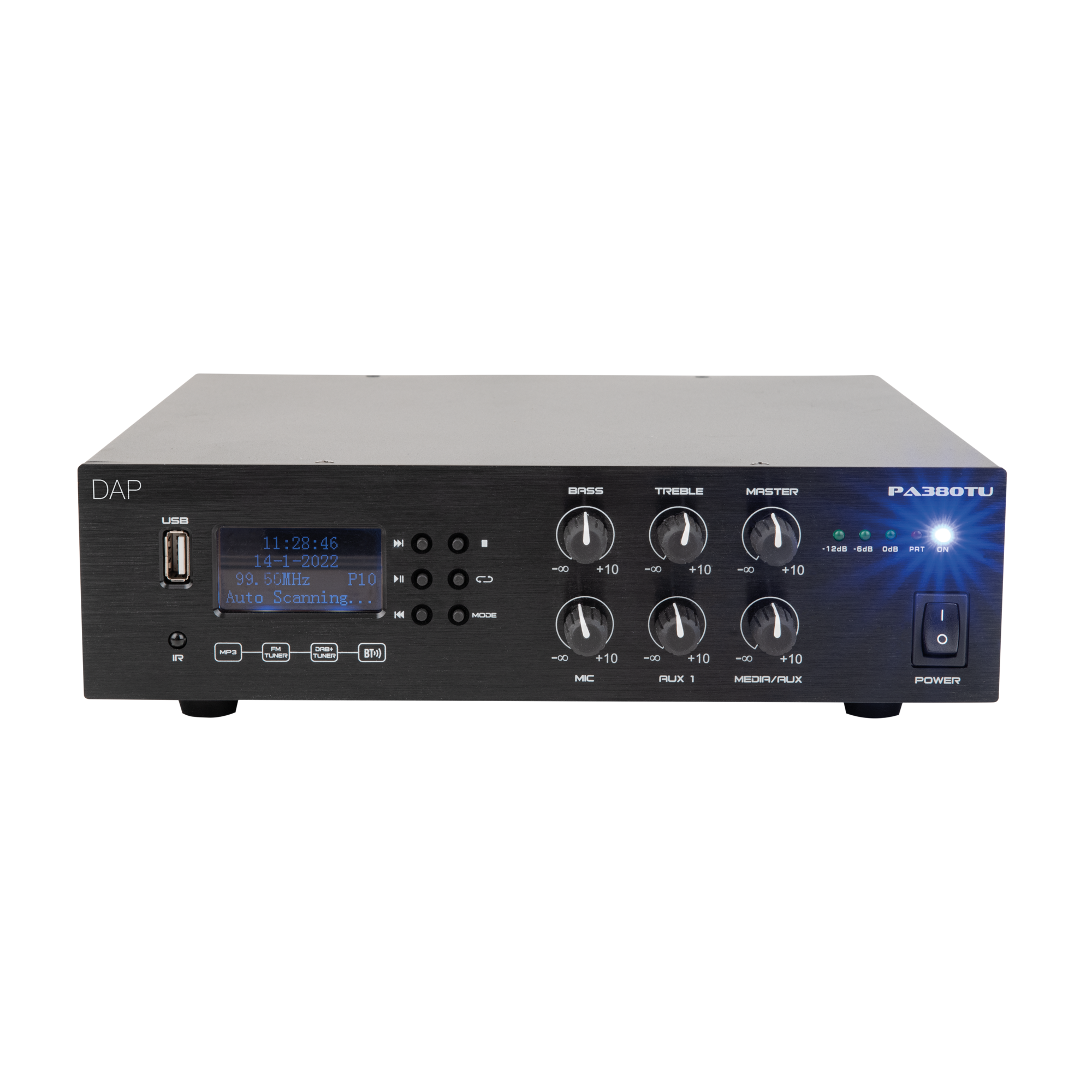 Mixer усилвател DAP PA-380TU 80W/100V с Bluetooth, DAB+/FM и USB Mixer усилвател DAP PA-380TU 80W/100V с Bluetooth, DAB+/FM и USB